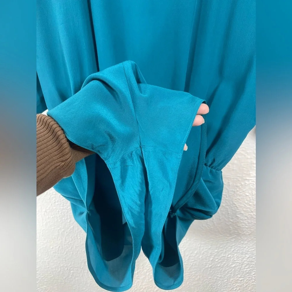 Haute Hippie 100% Silk Romper in Aquamarine Women’s M Boho Summer Lightweight - Picture 9 of 16
